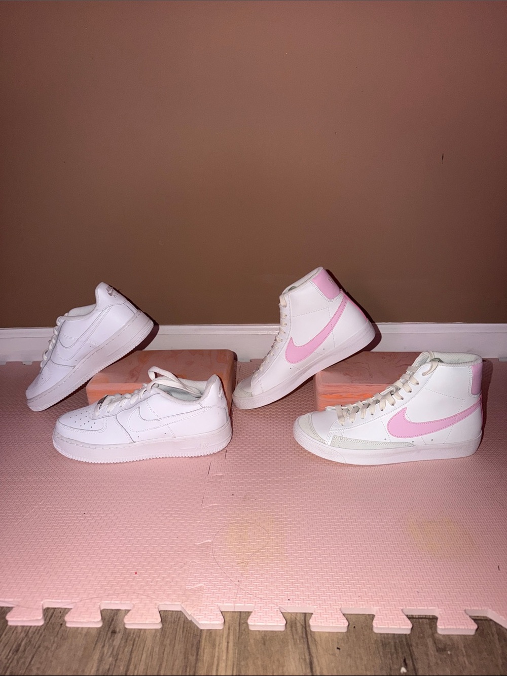 2 for 1 Deal: Nike Air Force Ones + Nike Pink Blazers (Size: Boy 6.5 Youth)